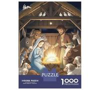 Puzzle De 1000 Pièces pour Adolescents Nativity Scene with Mary, Joseph, and Animals Puzzles pour Adultes, Jouet, Décoration Murale, Une Œuvre d'art, Difficile Et Stimulant 52x38cm/1000pcs