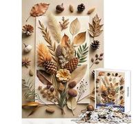 Puzzle de 1000 pièces pour Adolescents, Nature Morte automnale avec éléments naturels, Jeu Anti-Stress, Cadeau d'anniversaire, Jeux Amusants à Faire à la Maison, Dimensions 38x26 cm