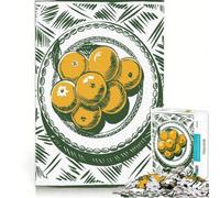 Puzzle de 1000 pièces pour Adolescents Nature Morte d'oranges sur Une Assiette Jeu Manuel améliore la mémoire Cadeau pour Les Amis et la Famille 38x52cm