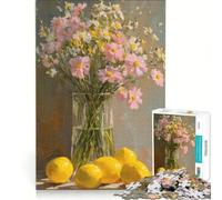 Puzzle de 1000 pièces pour Adolescents, Nature Morte Florale avec Citrons, Jeu Manuel, améliore la mémoire, Cadeaux Uniques pour Anniversaire et Noël 38x26cm