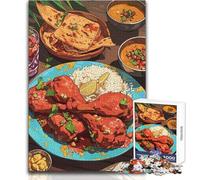 Puzzle de 1000 pièces pour Adolescents - Nature Morte sur Le thème de la Cuisine Indienne - Casse-tête, Jeu de société Familial, améliore la mémoire, Cadeau d'anniversaire - Dimensions 50x75cm