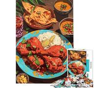 Puzzle de 1000 pièces pour Adolescents Nature Morte sur Le thème de la Cuisine Indienne Jeu éducatif et Stimulant pour améliorer la mémoire (Dimensions 50x75cm)