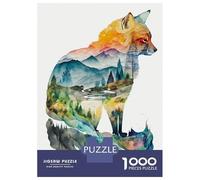 Puzzle de 1000 pièces pour adolescents Nature Shaped Fox Animals Puzzle pour adultes Jeux de relaxation Paramètres de motif Cadeaux pour amis et famille 70 x 50 cm/1000 pièces
