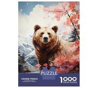 Puzzle De 1000 Pièces pour Adolescents Nature's Majesty Bear in Blossoms Puzzles pour Adultes Découpe De Précision Stimule Le Cerveau Jeu Amusant Et Stimulant pour Toute La Famille 52x38cm/1000pcs