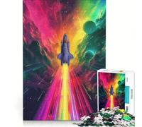 Puzzle de 1000 pièces pour Adolescents Navette Spatiale Arc-en-Ciel Jeux éducatifs décoration Murale avec Poster et fiche de Questions-réponses Assortis 38x26cm