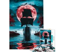 Puzzle de 1000 pièces pour Adolescents Navigation sous la Lune de Sang Jeu éducatif Difficile (38x52cm) Idéal pour Un Anniversaire ou Noël À partir de 14 Ans