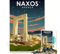 Puzzle de 1000 pièces pour Adolescents,Naxos,Grèce,Affiche de Voyage,Bords Nets,Jeu de Concentration,Cadeau,Jeu inactif,décoration Murale de Noël (50x75cm)