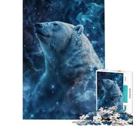 Puzzle de 1000 pièces pour Adolescents nébuleuse Cosmique et Ours Polaire Jeu Manuel éducatif et Stimulant Cadeau pour Femmes et Hommes décoration intérieure (Dimensions 38x26cm)