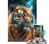 Puzzle de 1000 pièces pour Adolescents Nébuleuse Mystique et Tigre Activités Amusantes à la Maison en Famille Jeu Manuel Convient aux 14 Ans et Plus (38x52cm)