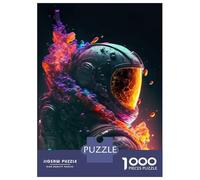 Puzzle De 1000 Pièces pour Adolescents Neon Explosion Astronaut Puzzle Adulte Jeux Amusants Cadeaux pour Femmes Cadeaux d'anniversaire Et De Noël Uniques 52x38cm/1000pcs