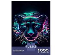 Puzzle De 1000 Pièces pour Adolescents Neon Panther Wall Art Print-2 Puzzles pour Adultes : Jeux Amusants Et Originaux, Cadeaux d'anniversaire Et De Noël Uniques Et Humoristiques 52x38cm/1000pcs