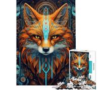 Puzzle de 1000 pièces pour Adolescents Neon Tribe Fox Jeu de réflexion Stimulant et Difficile (38x52cm) idéal pour Les Femmes
