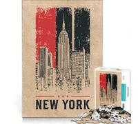 Puzzle de 1000 pièces pour Adolescents, New York rétro, Jeu Impossible, décoration d'intérieur, Collection d'artistes, Beaux-Arts 38x26cm