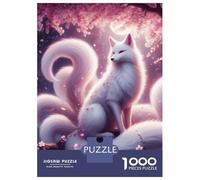 Puzzle De 1000 Pièces pour Adolescents Ninetail White Kitsune Puzzles pour Adultes Jeux Relaxants, Amusants Et Humoristiques, Idéal comme Cadeau 70x50cm/1000pcs