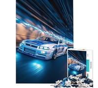 Puzzle de 1000 pièces pour Adolescents Nissan Skyline R Drifting Défi intellectuel et addictif Jeu Relaxant pour Toute la Famille Cadeau Artistique (Dimensions 38x52cm)