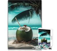 Puzzle de 1000 pièces pour Adolescents « Noix de Coco sur la Plage - Jeu éducatif, Amusant et Original - Cadeau d'anniversaire - Dimensions:50x75cm