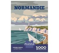 Puzzle De 1000 Pièces pour Adolescents Normandie, France Travel Puzzle pour Adolescents Analyse Et Logique Difficile Et Stimulant, Idéal comme Cadeau 52x38cm/1000pcs