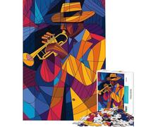 Puzzle de 1000 pièces pour Adolescents Notes de Jazz Ligne de Trompette Activités Amusantes à la Maison en Famille Jeu Manuel Convient aux 14 Ans et Plus (38x52cm)