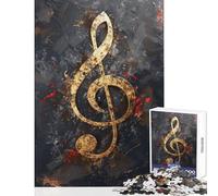 Puzzle de 1000 pièces pour Adolescents Notes de Musique dorées Jeux Amusants découpe de précision décoration intérieure Jouet pour renforcer Les Liens Amoureux (50x75cm)