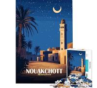 Puzzle de 1000 pièces pour Adolescents Nouakchott Mauritanie la Nuit Jeu Manuel éducatif et ludique Cadeau pour Femmes et Hommes décoration intérieure (Dimensions 50x75cm)