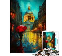Puzzle de 1000 pièces pour Adolescents Nuit pluvieuse à Londres Jeu de Puzzle Amusant Décoration Parfaite pour Toute la Famille (Dimensions 38x26cm)