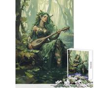 Puzzle de 1000 pièces pour Adolescents Nymphe des Bois Jouant du Luth Décoration Murale Cadeau d'anniversaire Jeu de Manipulation Difficile et Stimulant Dimensions 38x52cm