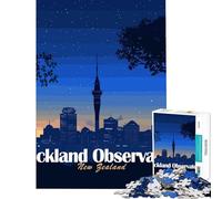 Puzzle de 1000 pièces pour Adolescents Observatoire d'Auckland Nouvelle-Zélande Skyline Jeu éducatif et Relaxant Une œuvre d'art Cadeau d'anniversaire (Dimensions 75x50cm)