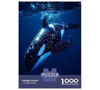 Puzzle De 1000 Pièces pour Adolescents Ocean Orca Whale Killer Puzzle Adulte Casse-tête Jeu D'analyse Et De Logique Cadeau d'anniversaire, Cadeaux, 38x26cm/1000pcs