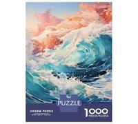 Puzzle De 1000 Pièces pour Adolescents Ocean Wave Wall Art Print Puzzles pour Adultes, Jeu Familial Difficile, Défi Idéal comme Cadeau 38x26cm/1000pcs