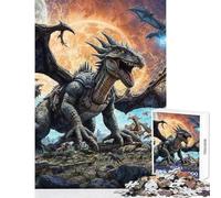 Puzzle de 1000 pièces pour Adolescents Odyssée Cosmique Extraterrestre et Dinosaure Jeu Impossible pour Toute la Famille décoration Murale pour Les Amateurs de Jeux (38x52cm)