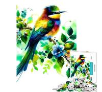 Puzzle de 1000 pièces pour Adolescents Oiseau Arc-en-Ciel sur Une Branche Activités ludiques à la Maison Jeu éducatif pour Les 14 Ans et Plus (38x52cm)
