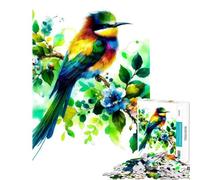 Puzzle de 1000 pièces pour Adolescents Oiseau Arc-en-Ciel sur Une Branche Stimule Le Cerveau l'analyse et la logique Jeu Amusant pour Les 14 Ans et Plus (50x75cm)