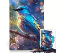 Puzzle de 1000 pièces pour Adolescents Oiseau Bleu sur Une Branche Découpe précise Jeu Stimulant,détente et Loisirs créatifs pour Noël (38x26cm)