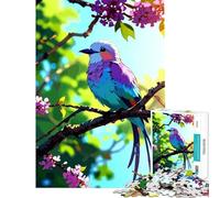 Puzzle de 1000 pièces pour Adolescents Oiseau coloré sur Une Branche avec des Fleurs Jeu éducatif et ludique Activités familiales Cadeau pour Femmes et Hommes (Dimensions 38x26cm)