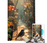 Puzzle de 1000 pièces pour Adolescents Oiseau dans Une Ruelle Chinoise Jeu Stimulant et Amusant Idée Cadeau Originale (Dimensions 38x52cm)