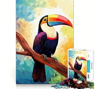 Puzzle de 1000 pièces pour Adolescents Oiseau Toucan Tropical Jeu d'adresse et de réflexion Amusant Loisirs et Divertissement Décoration de Noël pour la Maison (38x26cm)