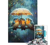 Puzzle de 1000 pièces pour Adolescents Oiseaux sous Un Parapluie Casse-tête Difficile et Stimulant à résoudre (38x26cm)