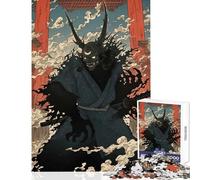 Puzzle de 1000 pièces pour Adolescents Oni Samurai Katana Japon Jeu Anti-Stress Cadeau d'anniversaire Jeu éducatif et Amusant à Faire à la Maison Dimensions 38x52cm