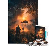 Puzzle de 1000 pièces pour Adolescents Opération Militaire dans la Jungle avec hélicoptère idéal pour Un Anniversaire ou Noël Niveau de difficulté Difficile Jeu Familial pour Les 14 Ans et Plus