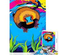 Puzzle de 1000 pièces pour Adolescents Ornithorynque Odyssée sous-Marine Décoration intérieure Jouet Cadeau d'anniversaire Jeu Pratique avec Poster et fiche de Questions Assortis Dimensions 38x26cm