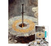 Puzzle de 1000 pièces pour Adolescents Où est restée l’épée ? Puzzle pour Adultes Jeu Pratique Analyse et logique Cadeau d’Anniversaire Original (50x75cm)
