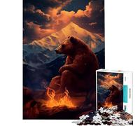 Puzzle de 1000 pièces pour Adolescents Ours au Coin du feu Jeu éducatif et Casse-tête Idéal pour Les Couples Cadeau Amusant (Dimensions 75x50cm)