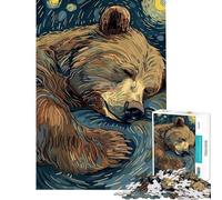 Puzzle de 1000 pièces pour Adolescents Ours endormi sous Un Ciel étoilé idéal pour Un Anniversaire ou Noël Jeu Familial Difficile (50x75cm) à partir de 14 Ans
