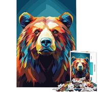 Puzzle de 1000 pièces pour Adolescents Ours Grizzly Low Poly Jeu Amusant et addictif pour cultiver la Patience Cadeau d'anniversaire pour s'amuser en Famille (Taille 75x50cm)