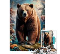 Puzzle de 1000 pièces pour Adolescents Ours Grizzly surréaliste Jeu éducatif Cadeau éducatif pour Femmes et Hommes (Taille 50x75cm)