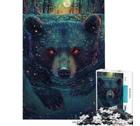Puzzle de 1000 pièces pour Adolescents Ours Mystique au Clair de Lune Puzzle éducatif de précision Cadeau d'anniversaire (38x26cm)
