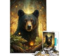 Puzzle de 1000 pièces pour Adolescents Ours Mystique dans Une forêt enchantée - Cadeau d’Anniversaire ou de Noël - Une œuvre d’Art - Jeu Relaxant à partir de 14 Ans (50x75cm)