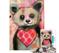 Puzzle de 1000 pièces pour Adolescents Ours Panda avec cœur pour la Saint-Valentin Un pour Un Anniversaire ou Noël Un Jeu Impossible et Artistique à partir de 14 Ans (50x75cm)