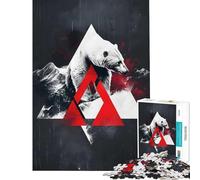 Puzzle de 1000 pièces pour Adolescents Ours Polaire Abstrait Rouge idéal pour Un Anniversaire ou Noël Jeu Amusant et Humoristique à réaliser soi-même à partir de 14 Ans Dimensions 38x52cm
