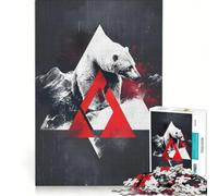 Puzzle de 1000 pièces pour Adolescents Ours Polaire Abstrait Rouge Jeu de Construction défi à relever Cadeau d'anniversaire Cadeau de Voyage 50x75cm